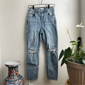 Cotton On Distressed Jeans Sz 6 Stretch Mom Jeans EUC